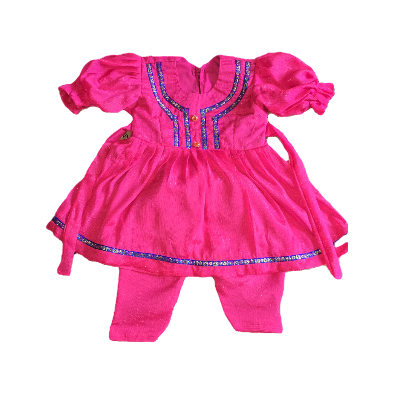 Laser-Style Pink Baby Girl Dress Set